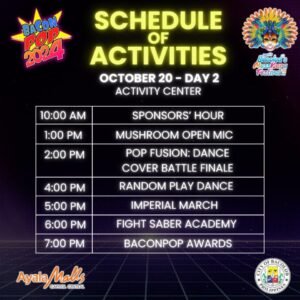 BACON POP 2024 SCHEDULE OF ACTIVITIES