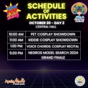 BACON POP 2024 SCHEDULE OF ACTIVITIES